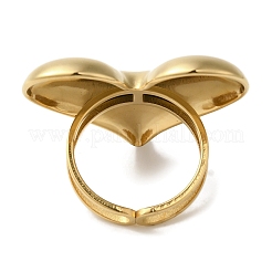 Anelli polsino aperto a forma di cuore in acciaio inossidabile 304 con placcatura ionica (ip) per donna&nbsp;RJEW-Z053-06G