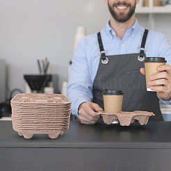 30 Stück Einweg-Kaffeetassentablett aus biologisch abbaubarem Zellstoff&nbsp;AJEW-BC0009-87C