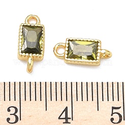 Breloques connecteurs rectangulaires en laiton pavé de zircone cubique&nbsp;KK-P348-10G-02