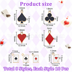 80pcs 8 Arten Legierungsanhänger&nbsp;ENAM-NB0002-25