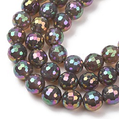 Chapelets de perles en agate naturelle électrolytique&nbsp;G-B191-A07-10mm-03