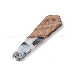 Pendentifs en résine nacrée et bois de noyer&nbsp;WOOD-C016-01J