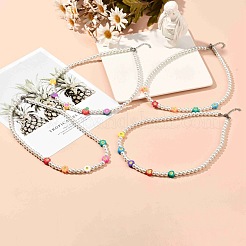 Collar de abalorios de vidrio&nbsp;NJEW-JN03733