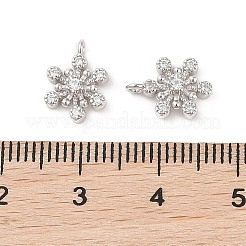 Rhodinierte 925 Silber Pavé-Anhänger mit klaren Zirkonia in Schneeflockenform&nbsp;STER-O006-03P