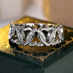 Anelli in lega con strass di cristallo per le donne&nbsp;FS-WGCDF69-03