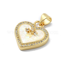 Pendenti in zirconi cubici trasparenti in micro pavè di ottone&nbsp;KK-A221-19E-G