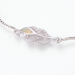 Verstellbare messing micro pave zirkonia bolo armbänder&nbsp;BJEW-G599-02P