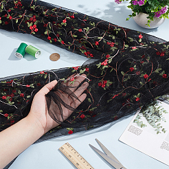 Polyester-Spitzenstoff mit Blumenmuster&nbsp;DIY-WH0888-492D