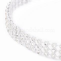 3-reihige Kristall-Strass-Choker-Halskette&nbsp;NJEW-F289-04B-P