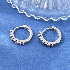 Micro ottone spianare zirconi Orecchini a cerchio&nbsp;KK-Z166-14P-01
