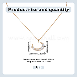 1 Stück Halsketten mit Anhänger aus Edelstahl mit klarem Zirkonia und Neumond&nbsp;NJEW-LP0009-53