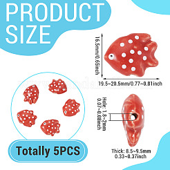 5 pezzo di perle di porcellana fatte a mano&nbsp;PORC-TADJ0001-05E
