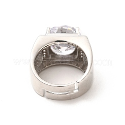 Verstellbarer Ring aus klarem Zirkonia&nbsp;RJEW-C050-09P