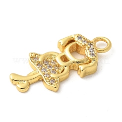 Pendentifs avec zircon cubiques à micro-pavés en laiton&nbsp;KK-U053-16G