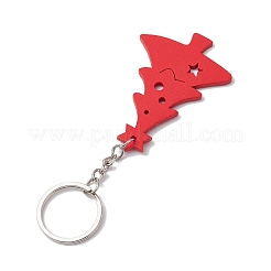 Ensembles de porte-clés pendentifs en bois d'arbre de Noël&nbsp;KEYC-JKC00970