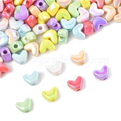 98 pièce de perles acryliques opaques à placage UV de 7 couleurs&nbsp;MACR-FS0002-16