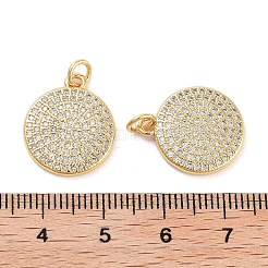 Placage de crémaillère en laiton micro pavé pendentifs en zircone cubique claire&nbsp;KK-Z064-19G