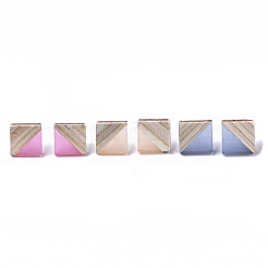 Pendientes de resina y madera&nbsp;EJEW-N017-005A