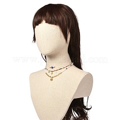 Set di collane con perline di semi di vetro perline malocchio&nbsp;NJEW-JN03722-01