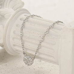 Conjunto de joyería con colgante redondo de circonita microincrustada en plata s925&nbsp;SA9536-4