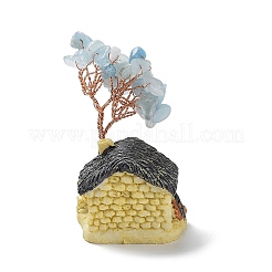 Modellornament aus Harz und natürlichem Aquamarin&nbsp;DJEW-Z001-01B
