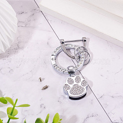 1 Stück DIY Legierung Strass Feder Tor Ringe Schlüsselanhänger&nbsp;FIND-TA0008-54A-P