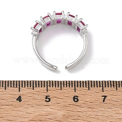 Offene Manschettenringe aus Messing mit Mikropavé und Zirkonia für Damen&nbsp;RJEW-L343-16P-02