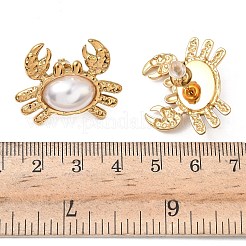 304 Edelstahl ABS Imitation Perle Krabben Ohrstecker&nbsp;EJEW-K268-59G