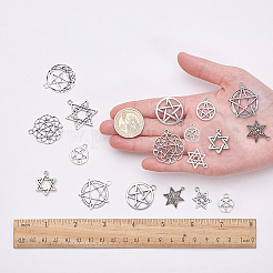 Tibetischer stil Aluminium Anhänger & Charms&nbsp;TIBEP-SC0001-28AS
