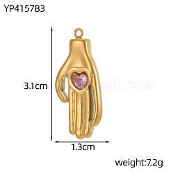 Ciondoli in acciaio inossidabile 304 con zirconi cubici&nbsp;STAS-OY012-26G