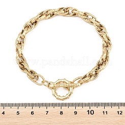 Bracelets à double maillon en acier inoxydable 304 texturé pour femmes&nbsp;BJEW-P391-01B-G