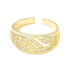 Bague de manchette ouverte creuse en zircone cubique claire pour femme&nbsp;ZIRC-P096-24G