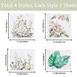 4 feuille de 4 styles d'autocollants décoratifs auto-adhésifs en PVC pour plantes&nbsp;DIY-CN0002-96