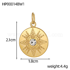 Pendentifs en acier inoxydable 304 avec zircones cubiques&nbsp;STAS-OY004-98G