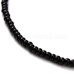 Set di collane con perline in vetro bianco e nero da 2 pz 2 colori&nbsp;NJEW-JN03802