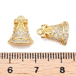 Pendentifs en laiton pavé de zircones cubiques transparentes sur le thème de Noël&nbsp;KK-T073-04G