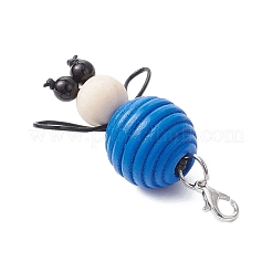 Adornos colgantes con cuentas de imitación de perla de madera de abeja y plástico ABS&nbsp;HJEW-JM03219