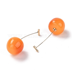Aretes colgantes de resina de cereza realistas&nbsp;LS-EJEW-F274-01A