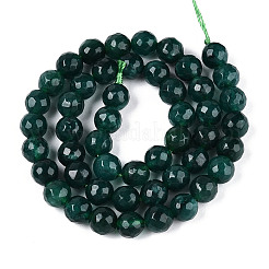 Gefärbt natürlichen weißen Jade Perlen Stränge&nbsp;G-T139-8mm-60-19