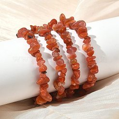 Bracelets extensibles en perles d'agate rouge naturelle du sud&nbsp;GG-CBADCD7-01