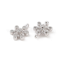 Rhodinierte 925 Silber Pavé-Anhänger mit klaren Zirkonia in Schneeflockenform&nbsp;STER-O006-03P