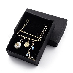 Collares pendientes de esmalte de latón mal de ojo&nbsp;NJEW-JN03053