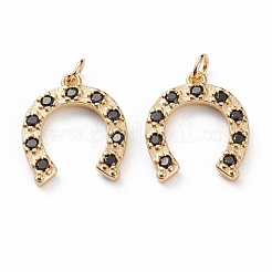 Colgantes de latón micro pavimento negro circonita cúbica&nbsp;KK-C100-14G