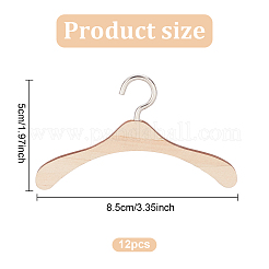 12 cintre en bois pour vêtements de poupée&nbsp;AJEW-GO0001-22B