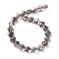 Brins de perles de lampwork faites à la main avec des fleurs intérieures&nbsp;LA-CBA3F7A-02H