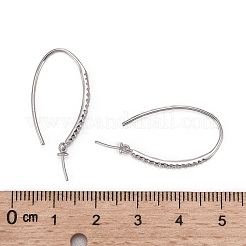 925 crochet de boucle d'oreille en argent sterling plaqué rhodium anti-ternissement avec micro pavé de zircones cubiques&nbsp;STER-F041-88P