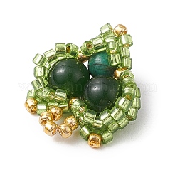 Pendentifs en forme de coeur en perles de verre&nbsp;PALLOY-MZ00466-03