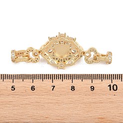 Messing Micro Pave klare Zirkonia Falte über Verschlüsse&nbsp;KK-U059-65G
