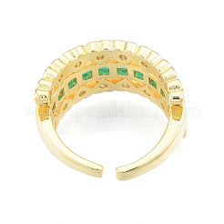 Bague manchette ouverte coeur zircone cubique&nbsp;RJEW-N035-137C