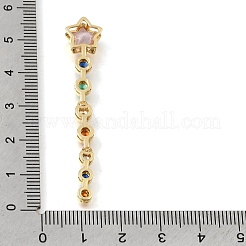 Gros pendentifs en laiton micro pavé de zircone cubique colorée&nbsp;KK-E802-04G